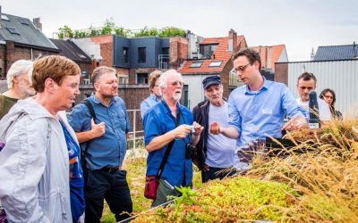 Professionals and public visit the smart greenroof project in Antwerp